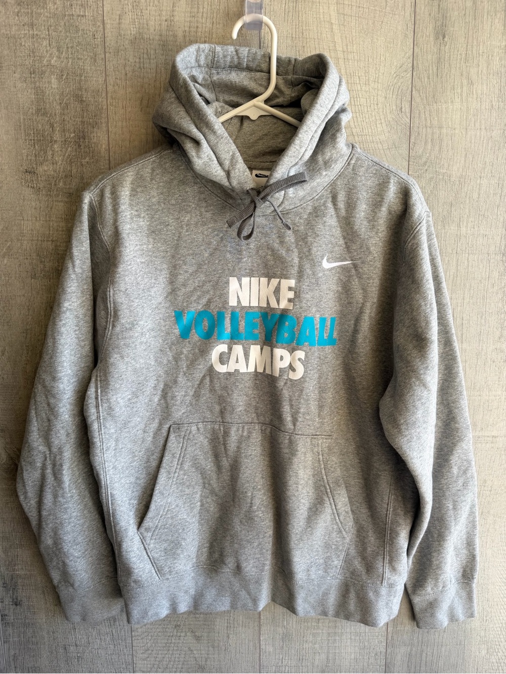 Men's‎ Nike Volleyball Camps Heather Gray Embroidered Logo Hoodie Size Medium M